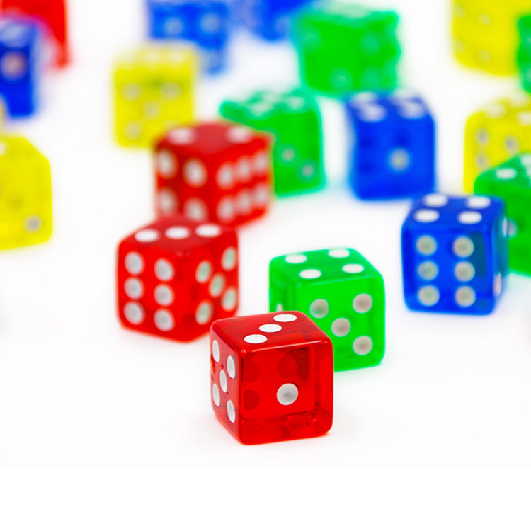 Spot dice 16mm transparent right angle color KTV bar Entertainment sieve acrylic square angle dot color