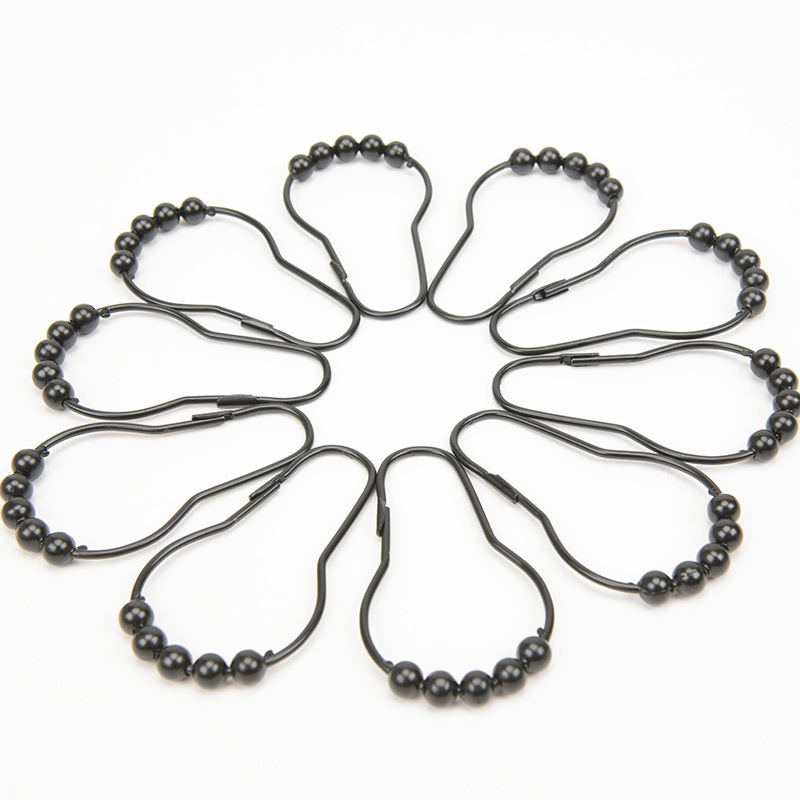 Five-bead Ring Window Bathroom Accessories Hook Five-bead Gourd Hook Metal Buckle Anti-rust Gourd Shower Curtain Hook