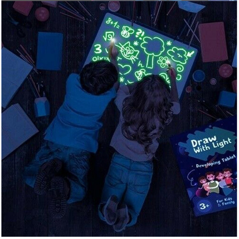 Draw With Light Fun children's luminous graffiti drawing board luminous drawing board fluorescent writing board