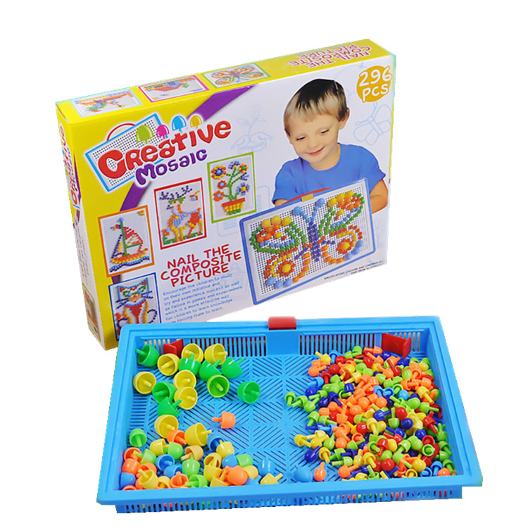 Children's Creative Mushroom Nail Factory Direct Puzzle Puzzle Piece Handmade Building Blocks Toy 296 Mushroom Nail