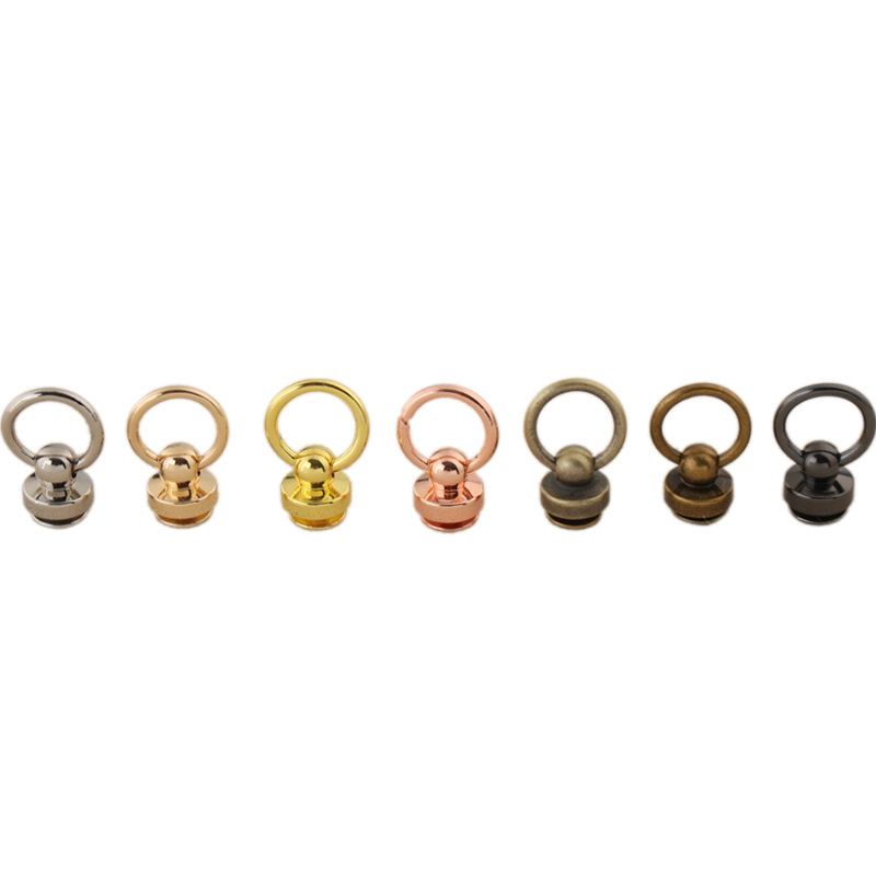 [With ring monk head] handmade DIY leather nipple nail leather buckle head 6mm ring 12mm