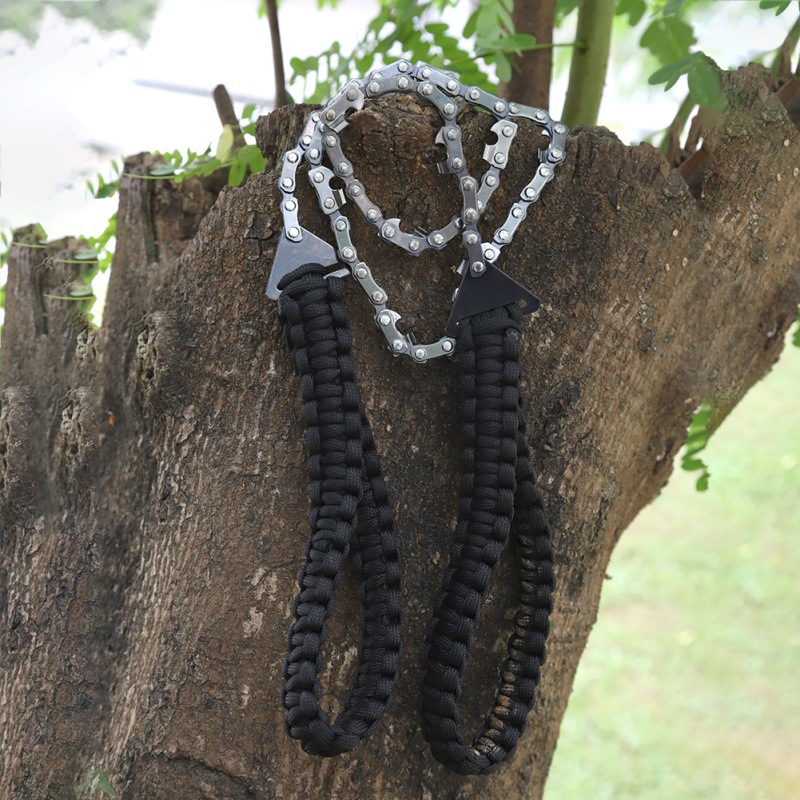 Outdoor umbrella rope hand pull chain saw garden logging chain saw convenient folding chain saw outdoor survival wire saw
