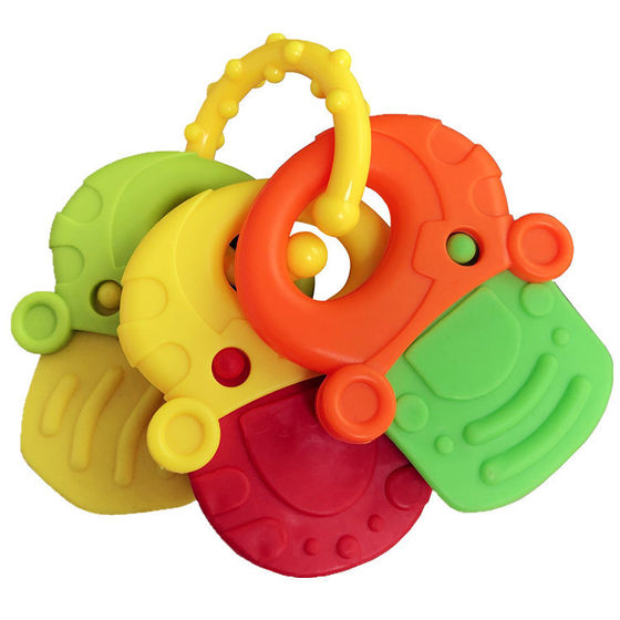 Factory direct baby tooth gum fruit modeling baby silicone tooth gum molar tooth fixer rattle tooth gum
