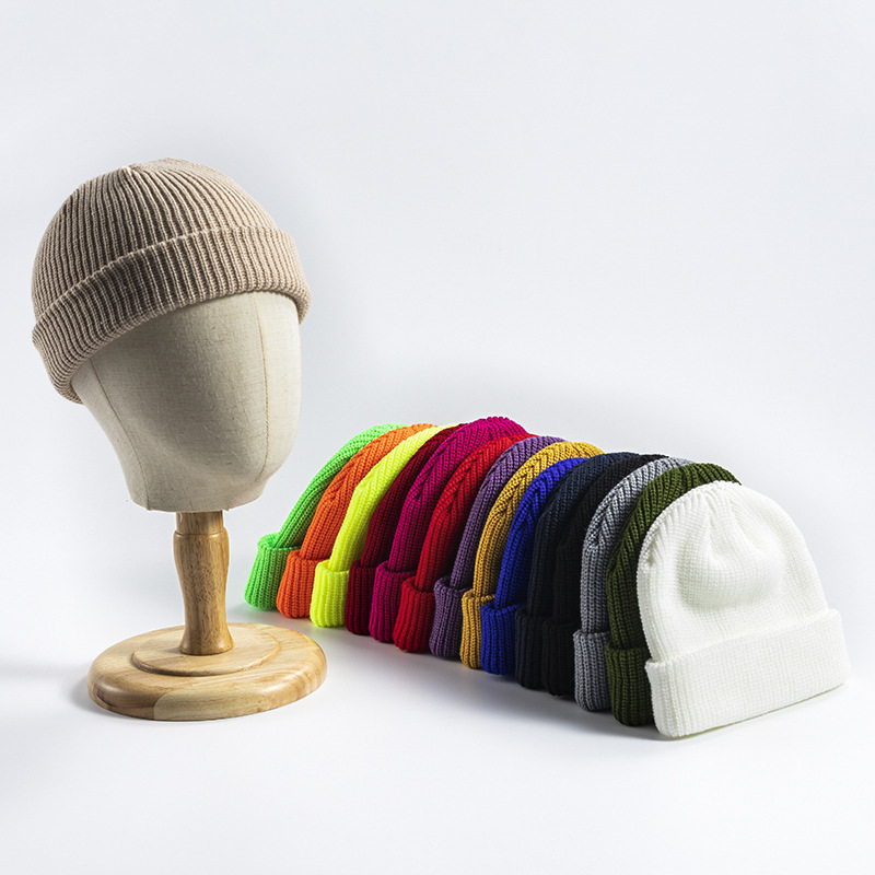 New knitted hat female Korean autumn and winter melon hat men's warm short cold hat wool hat manufacturers wholesale