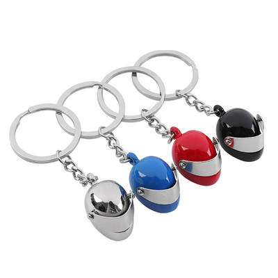 Personalized motorcycle helmet small gift key chain creative car advertising car key chain pendant