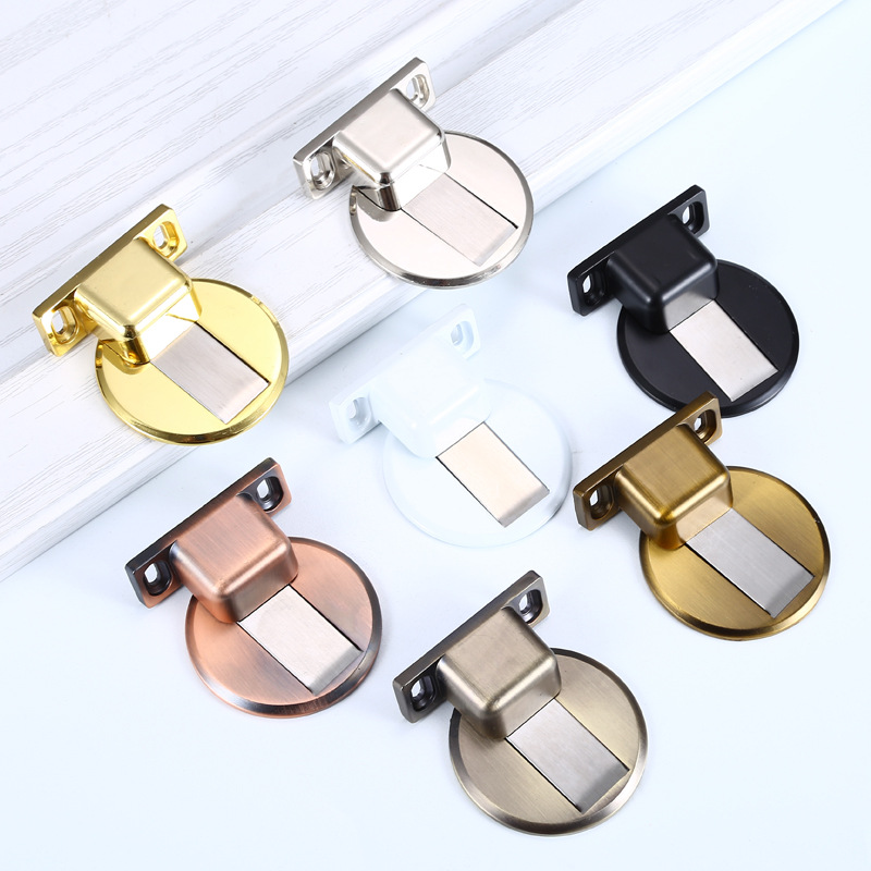 Factory direct non-perforated zinc alloy floor suction door invisible zinc alloy floor suction wooden door door stop strong magnetic door suction