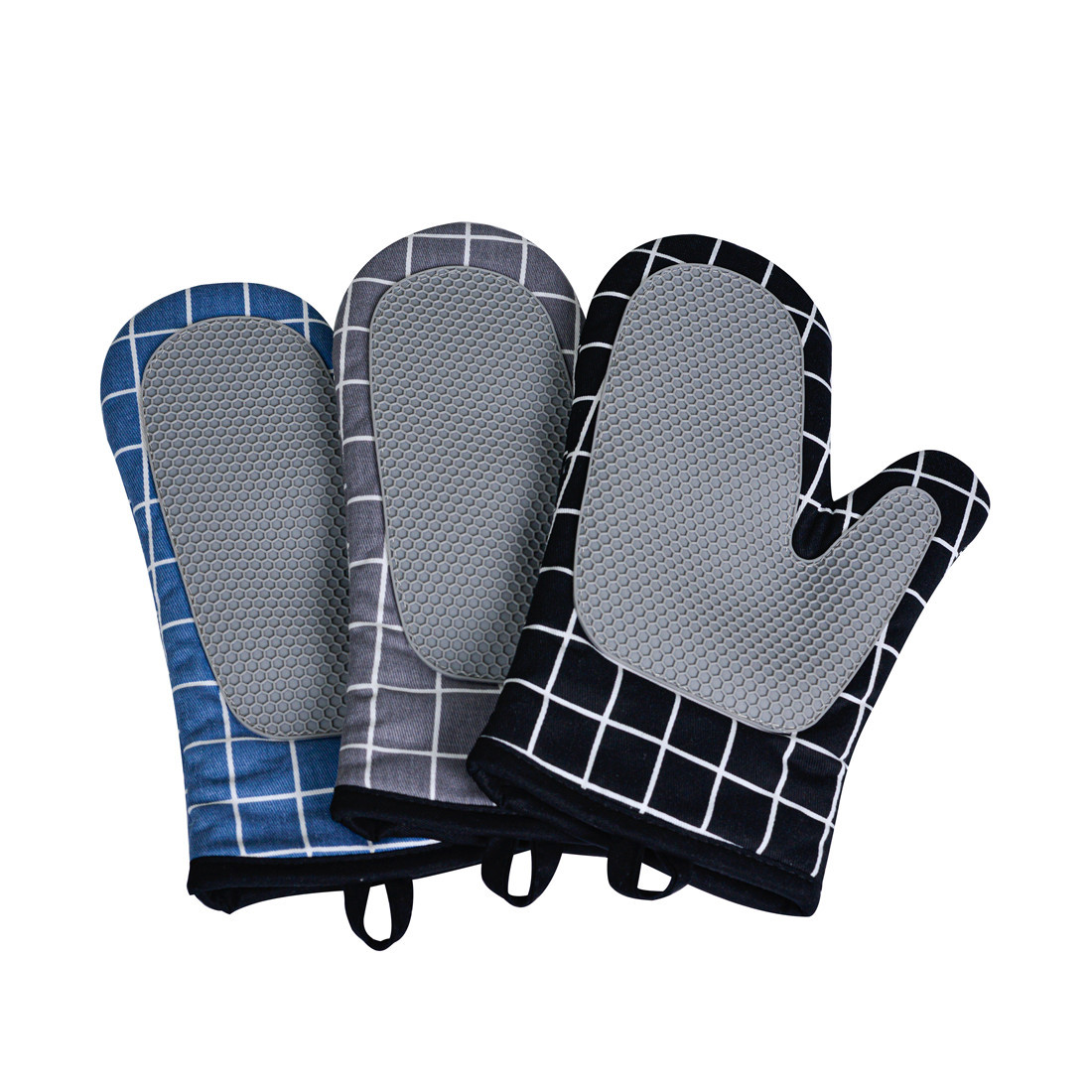 Square silicone microwave oven anti-scalding heat insulation high temperature non-slip silicone gloves oven baking pot factory outlet