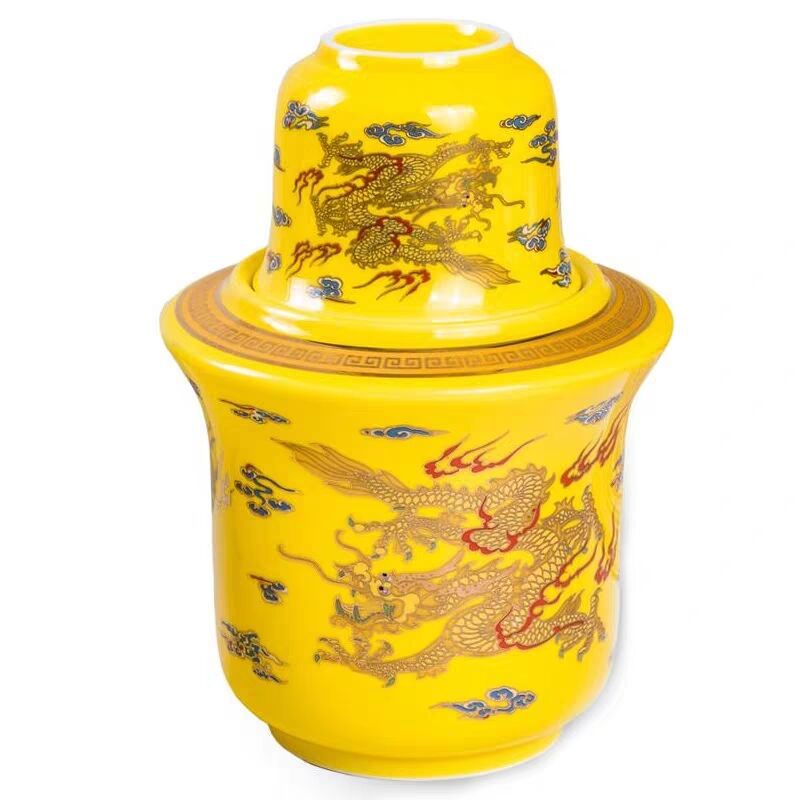 Ceramic Wine Warmer Half Jin White Yellow Wine Hot Drink Hot Warming Wine Set Chinese Household Wine Glass Wine Set Two Liang