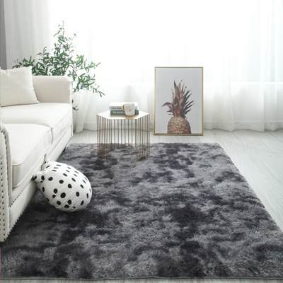 Cross-border wholesale living room bedroom bedside entrance hall tie-dyed filament wool carpet floor mat bathroom mat Amazon