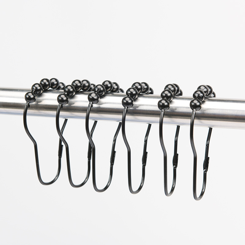 Five-bead Ring Window Bathroom Accessories Hook Five-bead Gourd Hook Metal Buckle Anti-rust Gourd Shower Curtain Hook