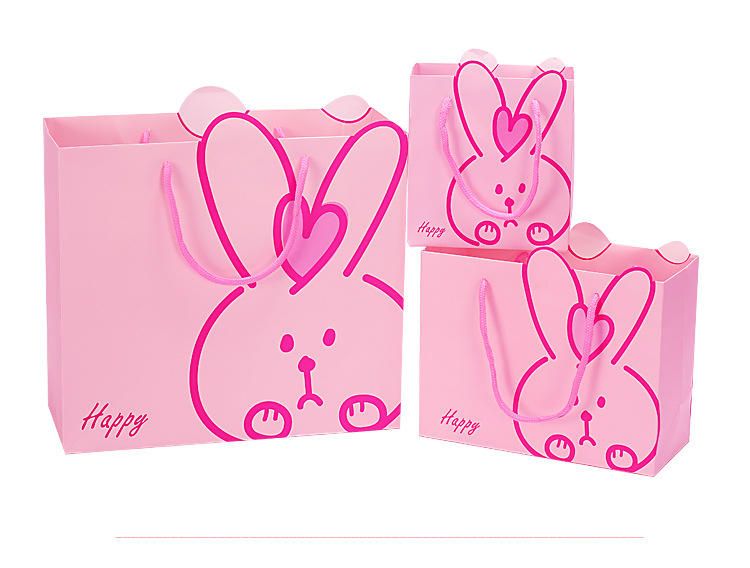 Cartoon Korean Baby Full Moon Return Children's Birthday Gift Bag Portable Gift Bag Cute Creative Rabbit Paper Bag