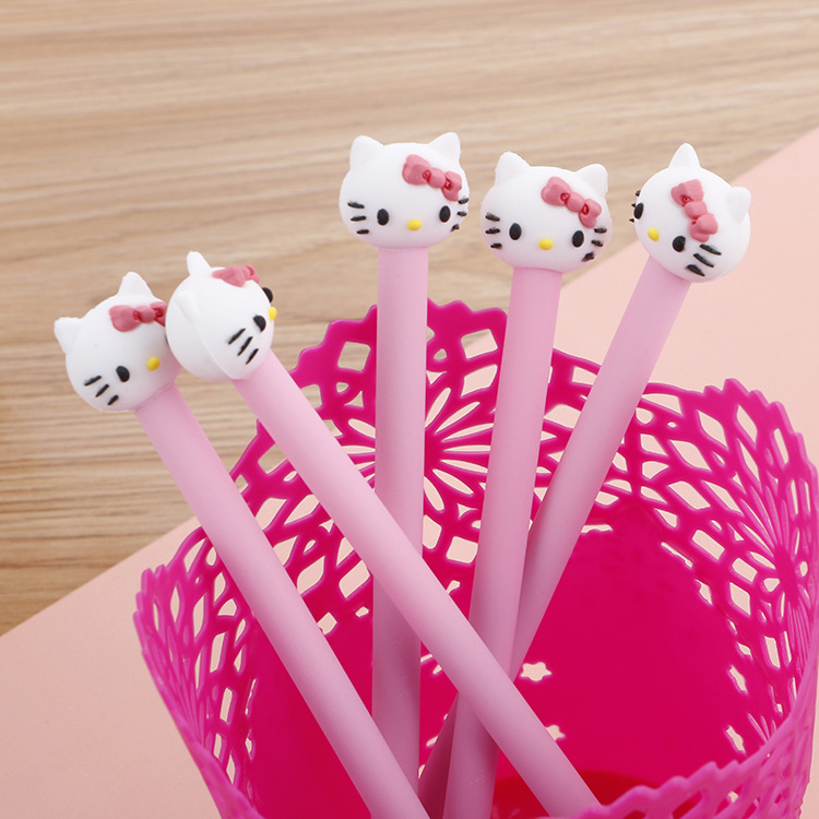 Creative cat gel pen Korean style black water pen student pen cartoon learning office stationery signature pen wholesale