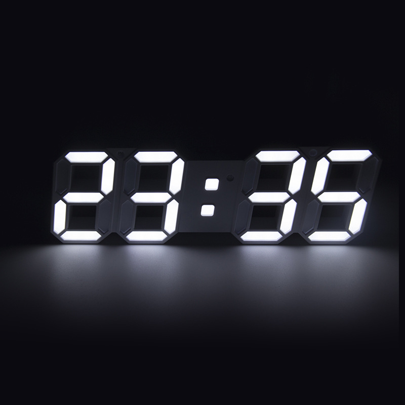 NEW3D wall clock digital clock luminous LED electronic creative wall clock fashion living room bedroom wall alarm clock cross border