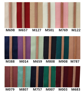 Nylon 5 rose gold zipper multi-color spot supply