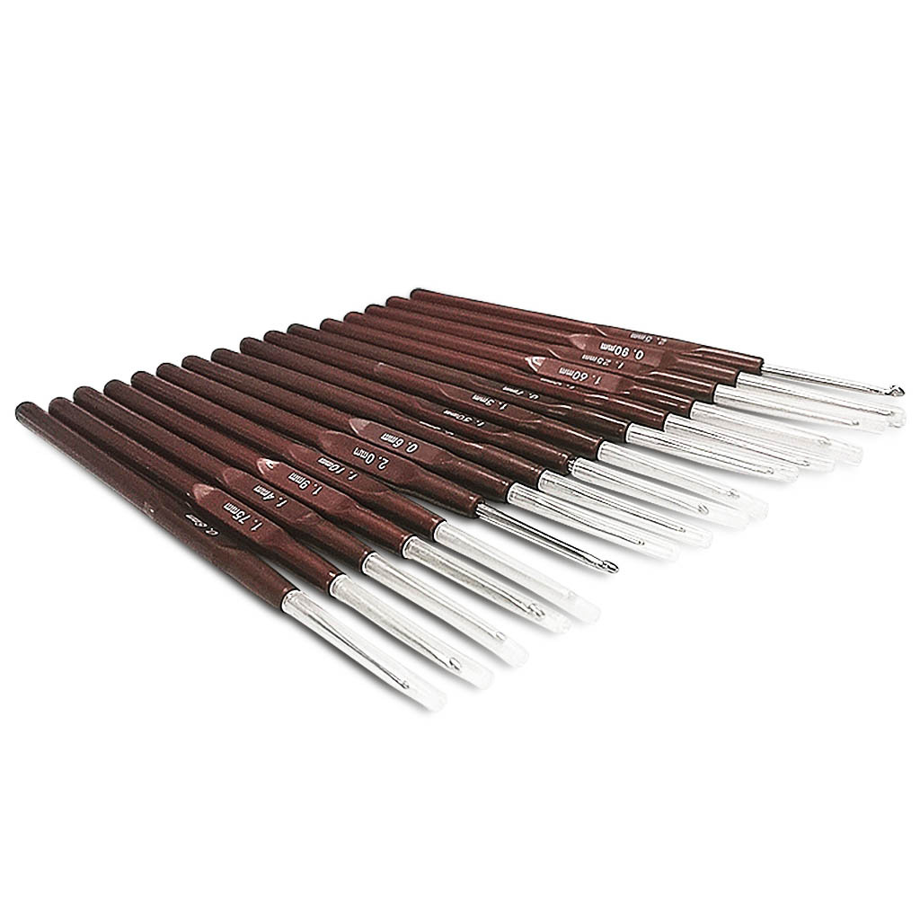 Knitting Tools Sweater Needles Thin Lace Crochet Hooks Set of 16 Pieces Full Set of Bags 0.5-2.5MM
