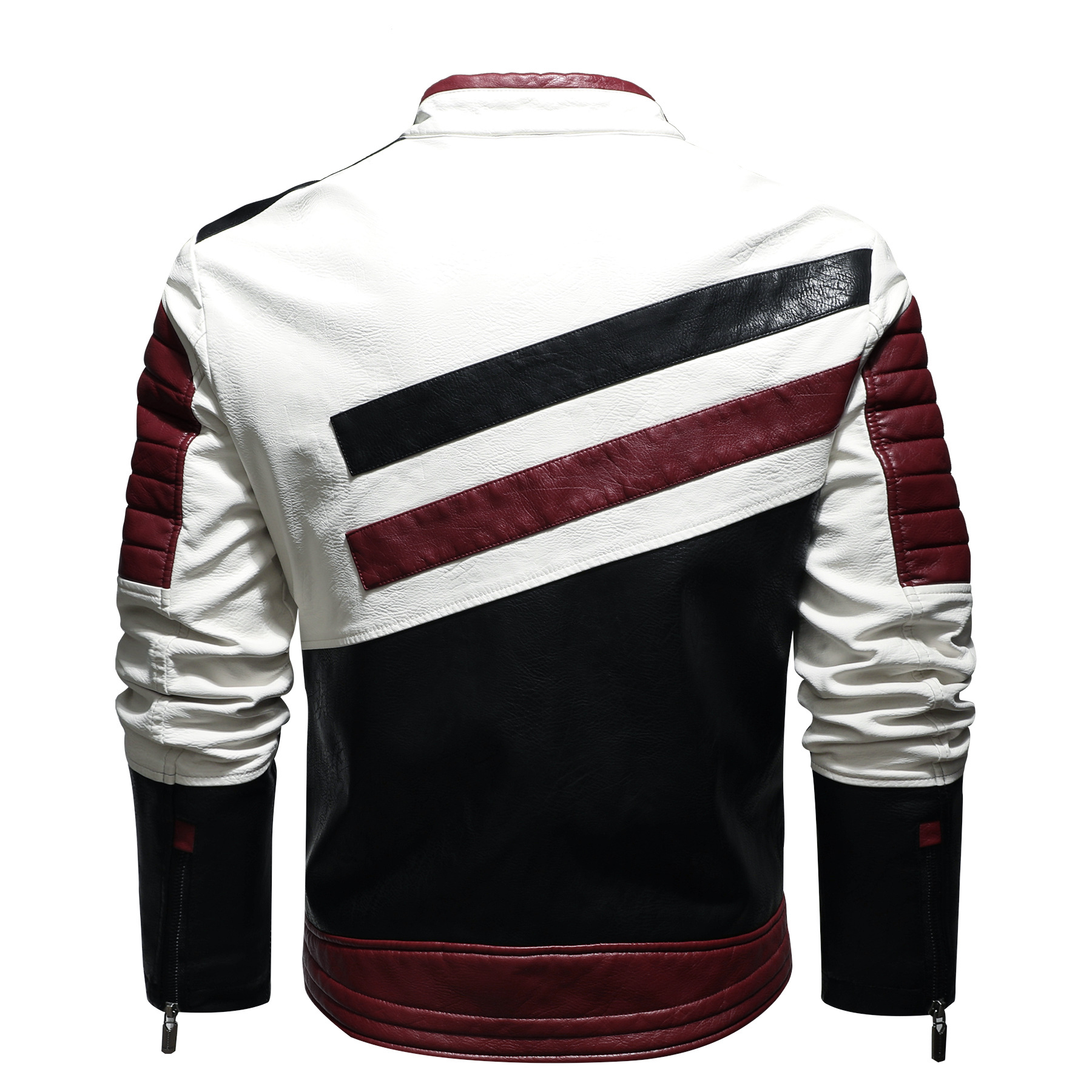 Leather men's motorcycle riding leather jacket washed PU leather color European and American cross-border Men's new coat can be a generation of hair