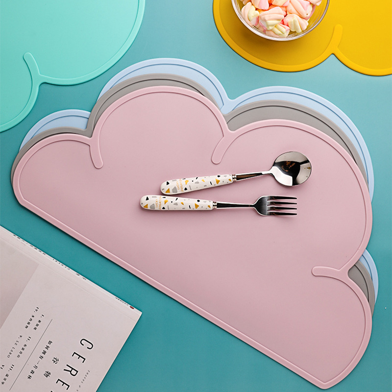 Platinum Silicone Placemat Food Grade Children's Cloud Table Mat Dirt-Resistant Non-Slip Dining Table Heat Insulation Mat
