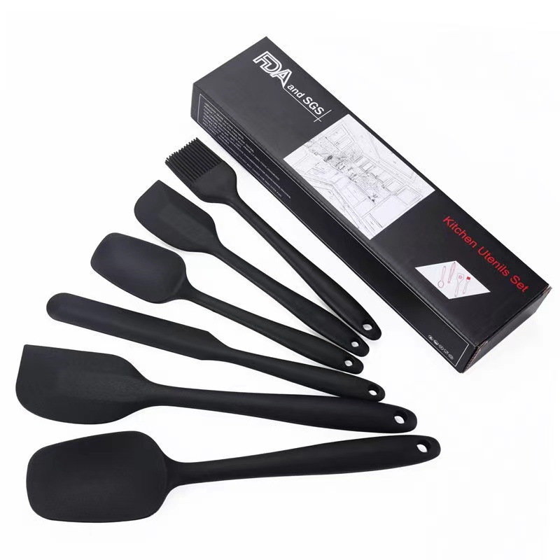 Kitchen baking room cream Spatula Silicone 6-piece baking scraper silicone brush baking suit small scraper