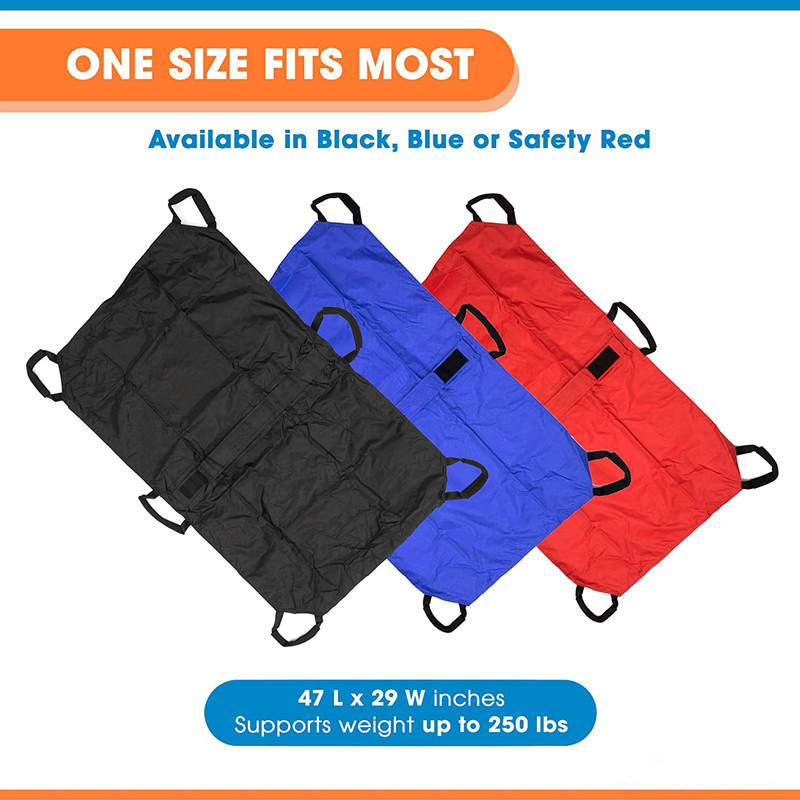 Hot sale pet transport stretcher large pet dog rescue roll-over mat foldable six handles veterinary stretcher