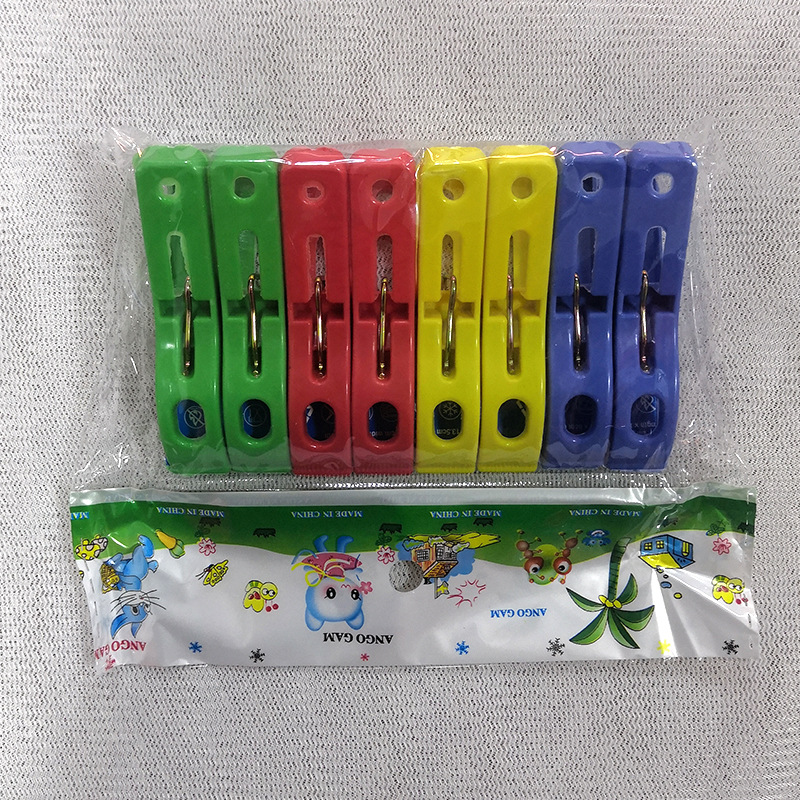 Factory Direct supply plastic clip plastic row clip plastic clothes clip one yuan stall supply wholesale clothes clip 8 clips