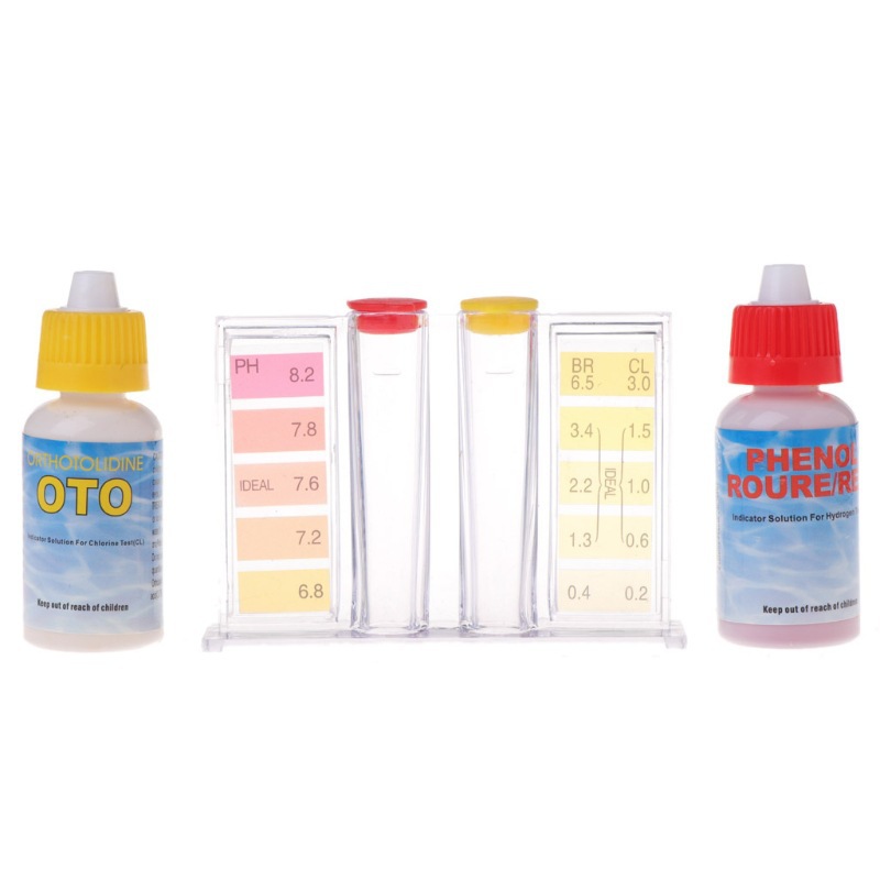 pH Bromide Residual Chlorine Water Test Kit Residual Chlorine Concentration and pH Value Swimming Pool Test Reagent Swimming Pool Test Kit