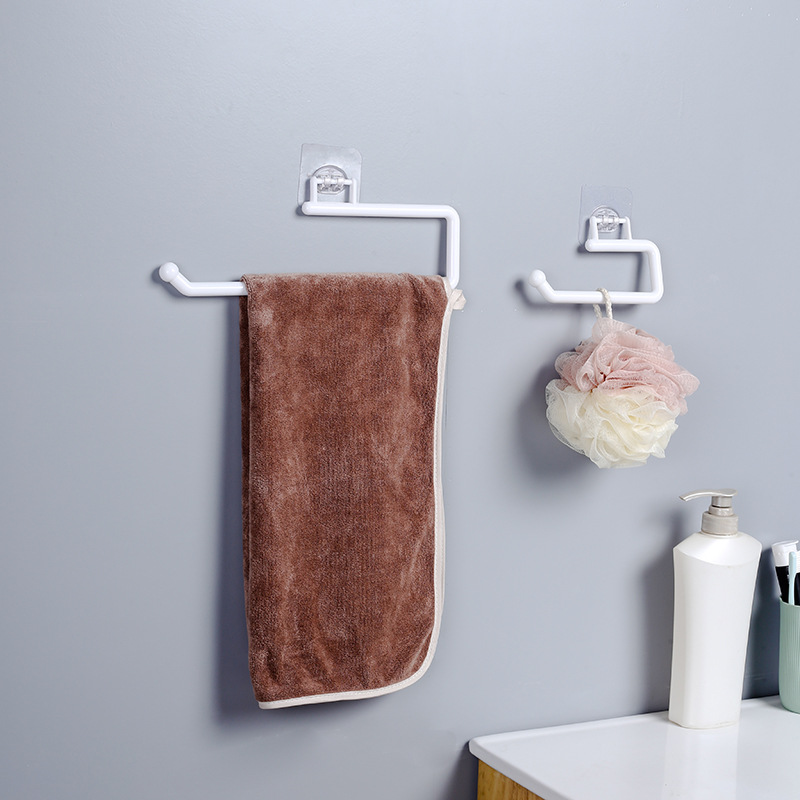 Tissue Rack Toilet Roll Paper Rack Toilet Paper Rack Non-Punch Wall-Mounted Multi-Use Plastic Film Rack Tiling Rack Towel Rack