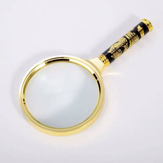 The elderly read exquisite high-grade large diameter 90MM 8 times the Dragon handle plastic frame reading high magnifying glass