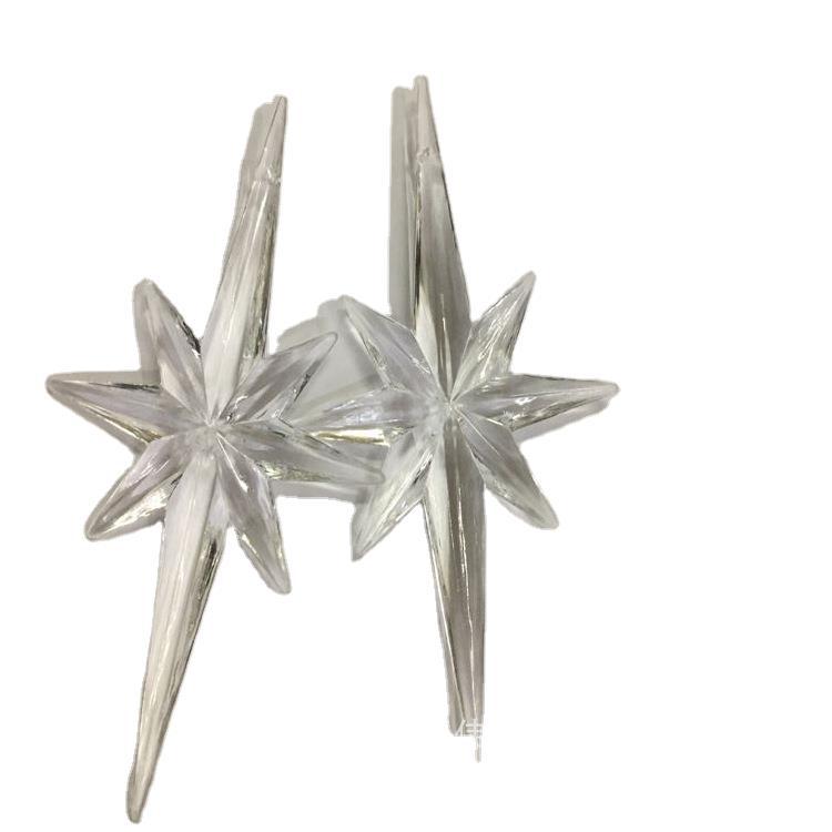8 * 13cm acrylic transparent octagonal star christmas holiday pendant transparent five-pointed star pendant jewelry accessories