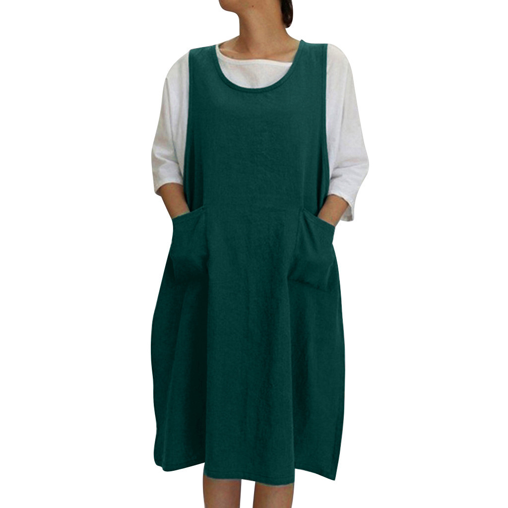 Fashion 2021 spring cross-border supply of national style retro women's cotton round neck large pendulum dress manufacturers wholesale
