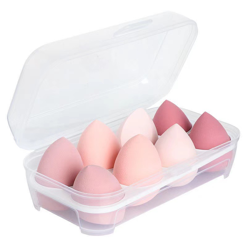 8-grid egg box beauty egg super soft gift box suit makeup patch non-stuck powder makeup tool egg powder puff
