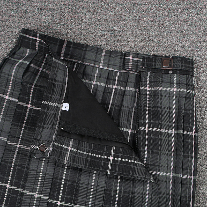 Japanese JK Uniform Skirt Student High Waist Plaid Japanese Pleated Skirt Folded Skirt Smoke & Grey Plaid Skirt School Uniform Skirt