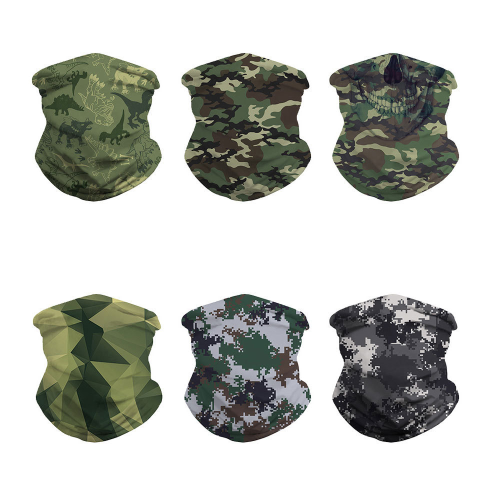 Digital Camouflage Mask Printed Outdoor Riding Mask Insect-proof Beanie Hat Variety Magic Hood Scarf Scarf for Men and Women