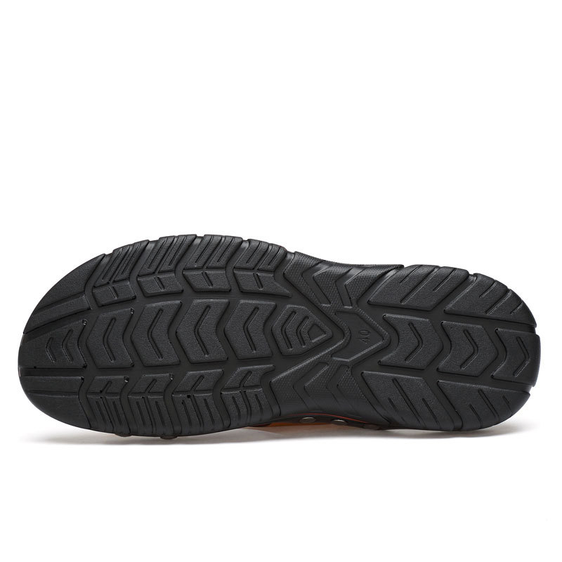 2020 Summer New Style Cool Breathable Men's Shoes Slide Slippers Beach Sandals Leather Top Large Size 48 Men's Trendy Shoes