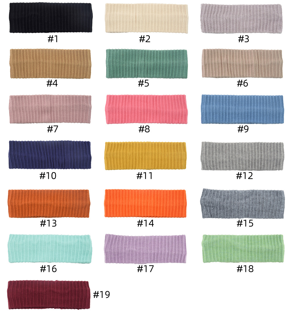 European and American elastic vertical pattern knitted wool headband parent-child hair band Sports yoga hair accessories face washing headband Korean style headband