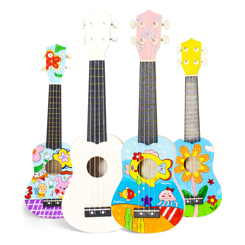 21 inch ukulele ukulele small guitar student DIY toys musical instrument material bag