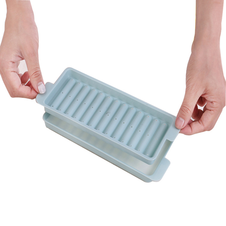Art plastic strip ice tray cylindrical ice bar with cover ice tray ice mold ice mold DIY homemade a generation of hair