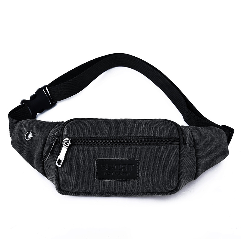 Hot selling sports waist bag men's and women's 2021 New Leisure outdoor sports bag running mobile phone canvas bag manufacturers wholesale