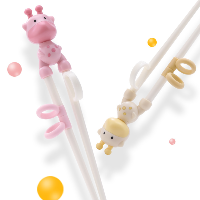 Giraffe Baby and Young Children's Practice Chopsticks Baby Training Chopsticks Learning Chopsticks Children's Tableware Set Spoon Fork New Product