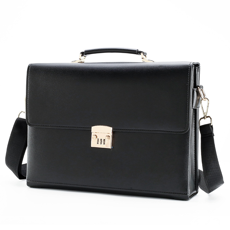 Cross-border new simple men's business handbag password lock briefcase large capacity official briefcase computer bag