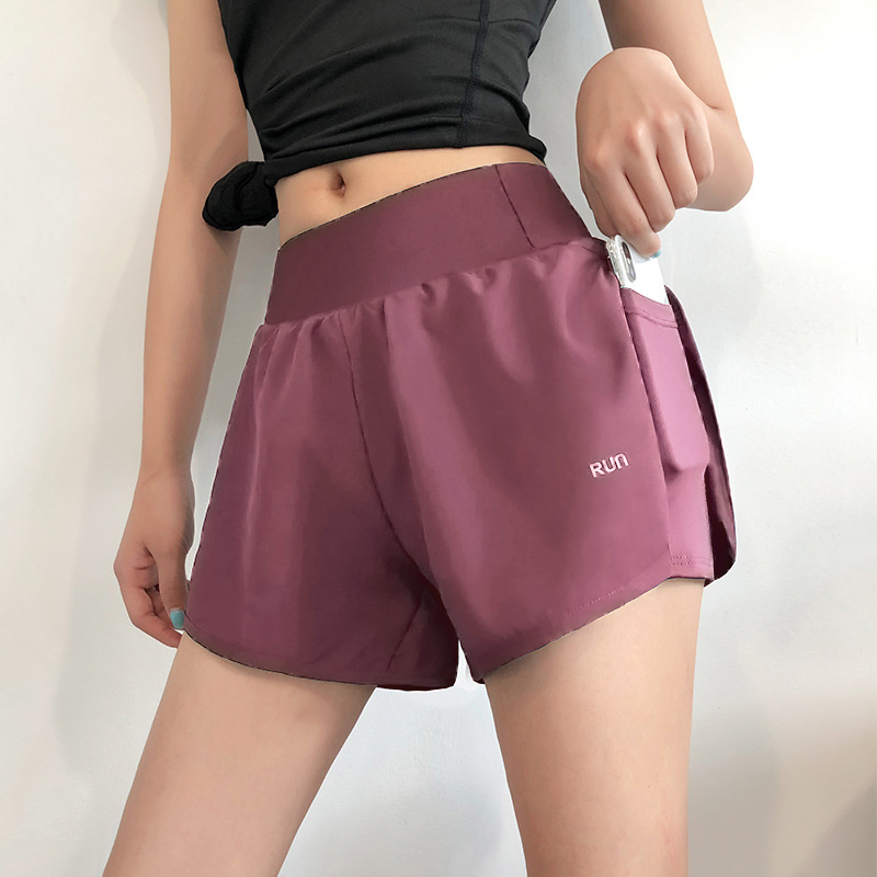 Sports Shorts Women's High-waisted Anti-glare Fitness Yoga Pants Loose Casual Outer Wear Running Quick-drying Thin Training Pants
