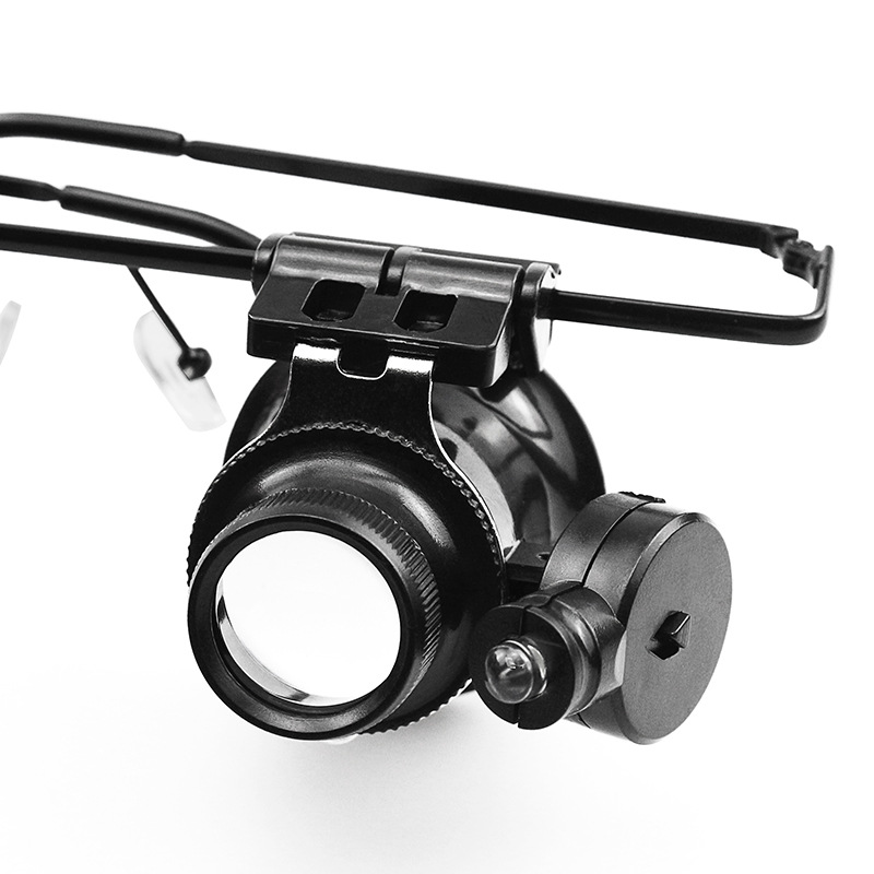 Eye type 20 times LED jewelry identification circuit board equipment mechanical maintenance binocular high-power head magnifying glass