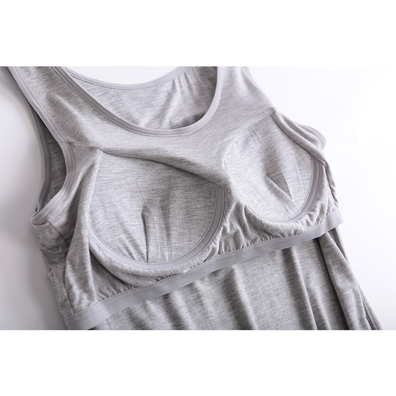 Modal Vest with Chest Pad Women's Bra Cup One-piece Underwear Sports Yoga T-shirt Base Shirt