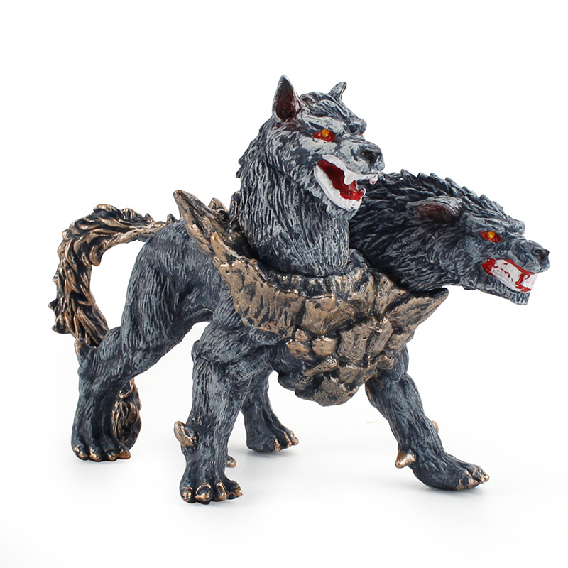 外貿出口古羅馬神話動物地獄犬模型雙頭犬魔幻魔獸動物靜態擺件