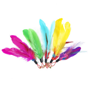 Fun cat stick replacement head toy cross-border Amazon feather replacement head chicken feather replacement head cat toy manufacturers