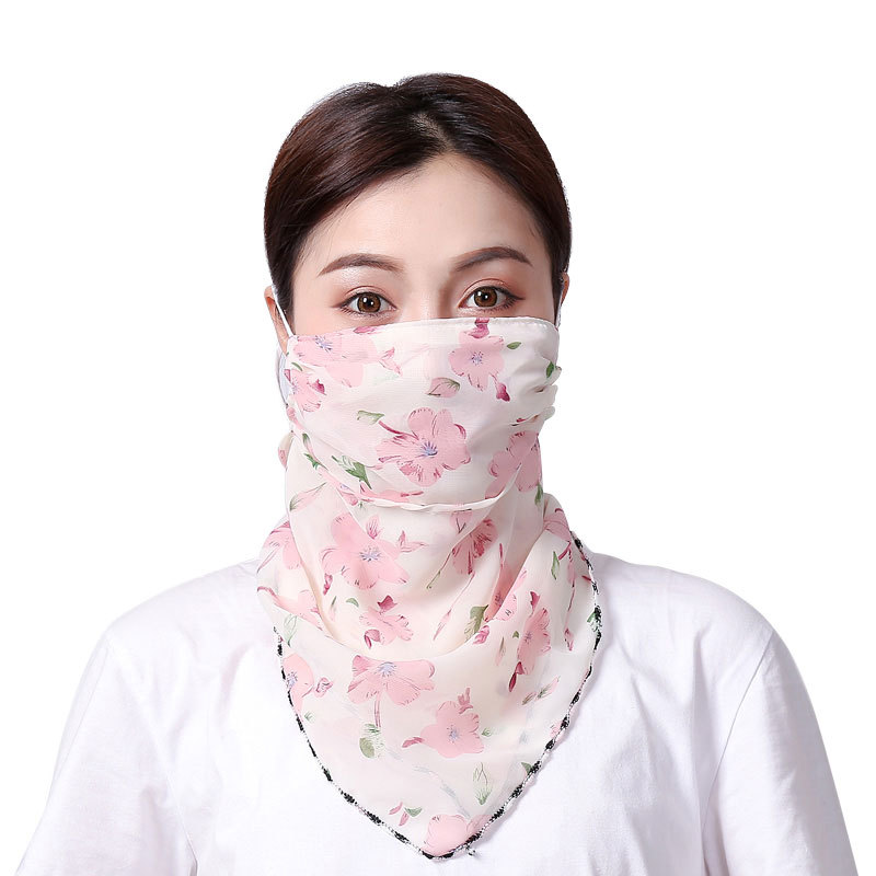 2023 outdoor summer new sunscreen mask cycling UV shawl scarf face protection neck protection dustproof chiffon