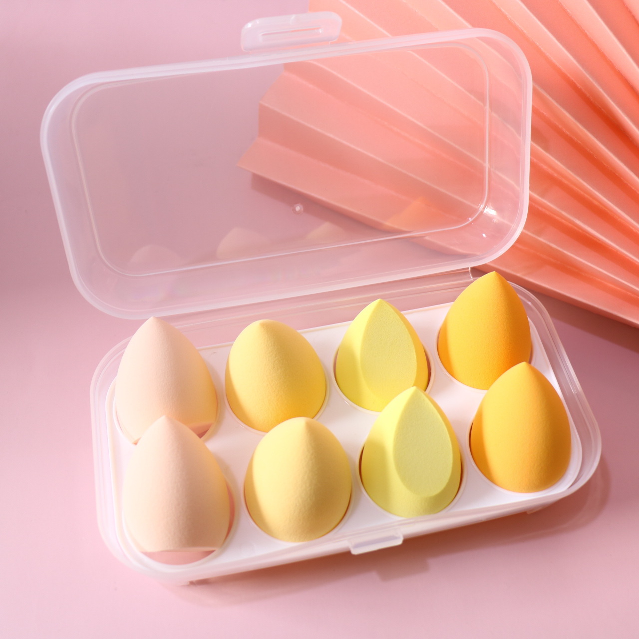 8-grid egg box beauty egg super soft gift box suit makeup patch non-stuck powder makeup tool egg powder puff