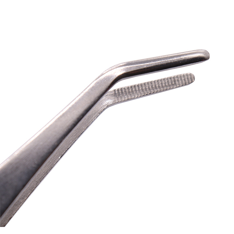 Round head thickened Anti-iodophor dressing tweezers 125-300mm refined stainless steel round art tweezers landscaping clip
