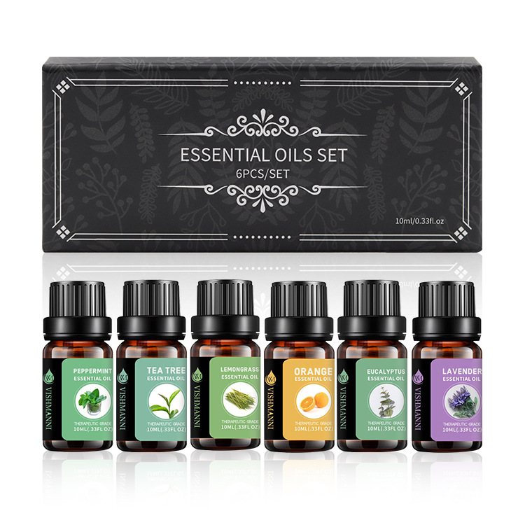 Uni-Party Plant Aromatherapy Candle Handmade Soap Raw Material 6-Piece Set Cross-Border Wholesale Essential Oil Set Massage Oil