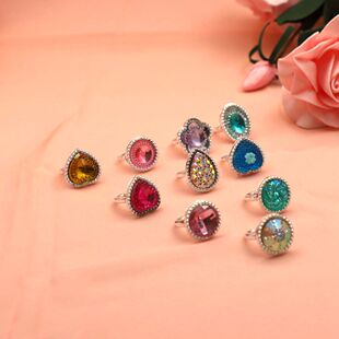 Factory direct children's plastic plating ring heart-shaped cartoon heart ring jewelry toys with toys