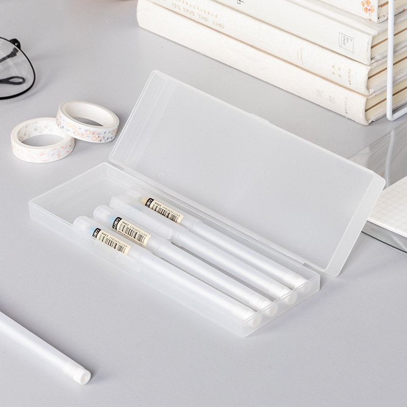 Transparent frosted storage pen case stationery box Korean fresh and minimalist stationery multi-functional creative pencil case